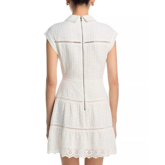 ALICE + OLIVIA Mila Eyelet Deep V Neck Dress - Picture 8 of 15